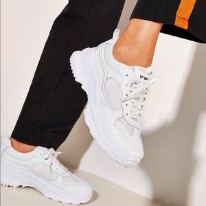 SHEIN white lace up front chunky sole trainers